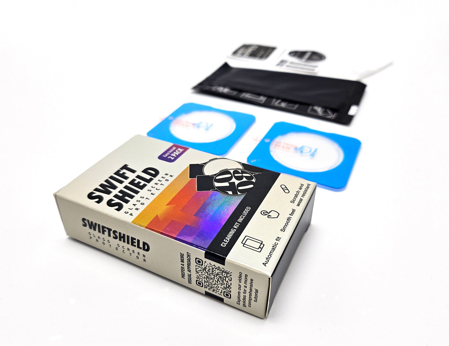Samsung Galaxy Watch 9 40mm Glass Screen Protector Alignment Kit by SwiftShield (2 Pack - Clear)