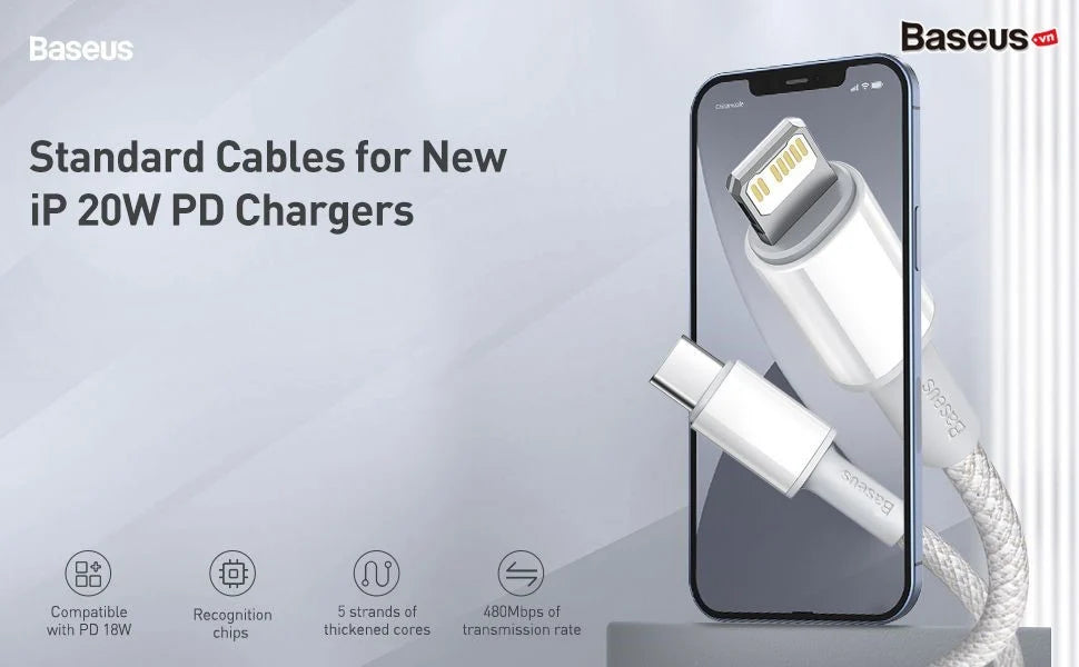 Baseus High-Density USB-C to Lightning cable 20W (2m)