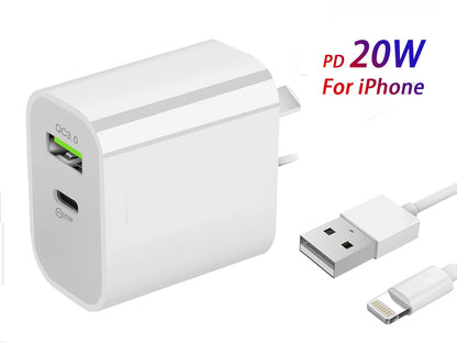 iPhone 13 20W Fast Wall Charger with Lightning cable