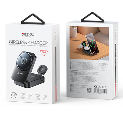 Magsafe Compatible Wireless Fast Charging Station Dock 3-in-1 - Yesido