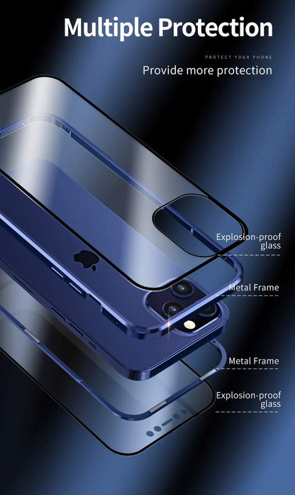 Metal Magnetic Glass Case for iPhone 13 Mini