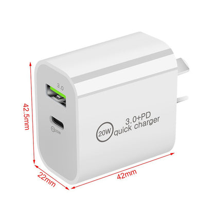 Fast charger wall charger USB-A + USB-C port