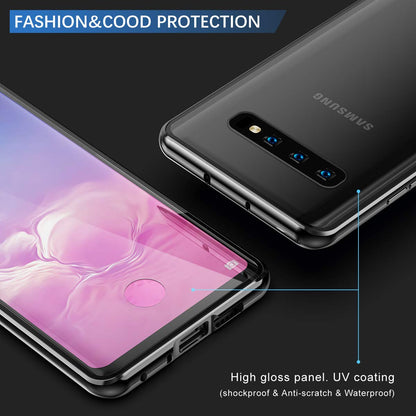 Metal Magnetic Glass Case for Samsung Galaxy S10