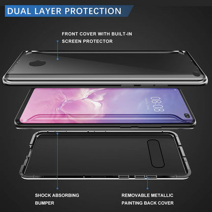 Metal Magnetic Glass Case for Samsung Galaxy S10