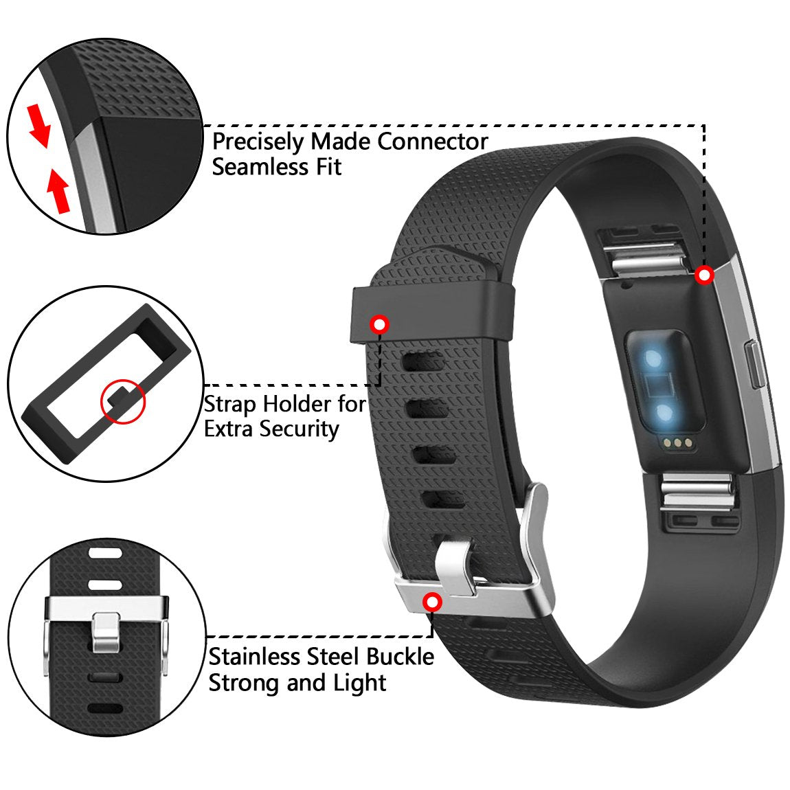 Rubber Strap for Fitbit Charge 2