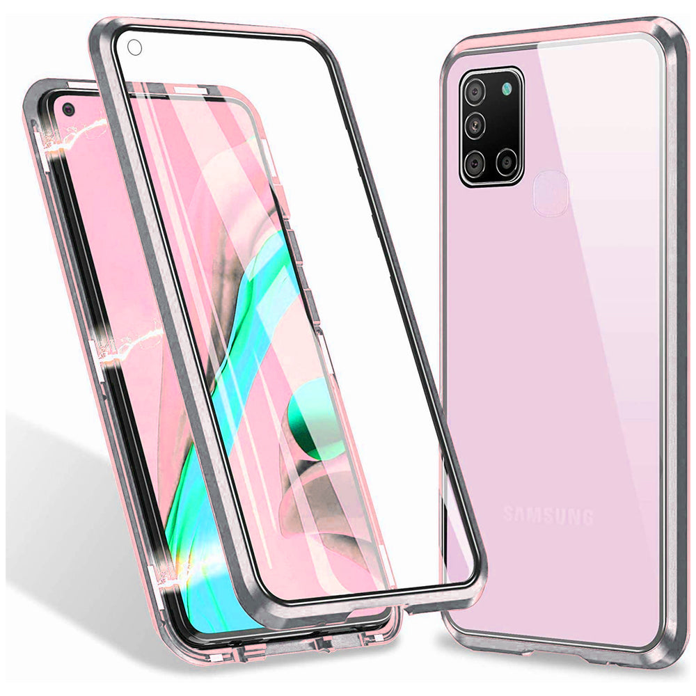 Metal Magnetic Glass case for Samsung Galaxy A21s