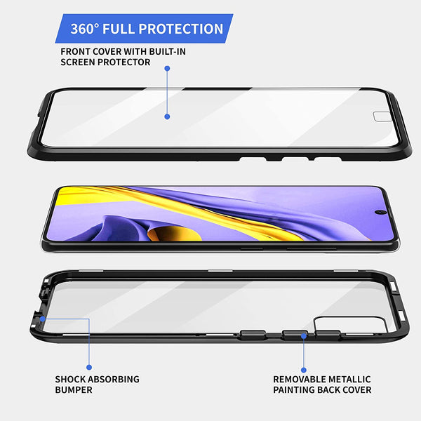 Tough Glass Magnetic Case for Samsung Galaxy A02s