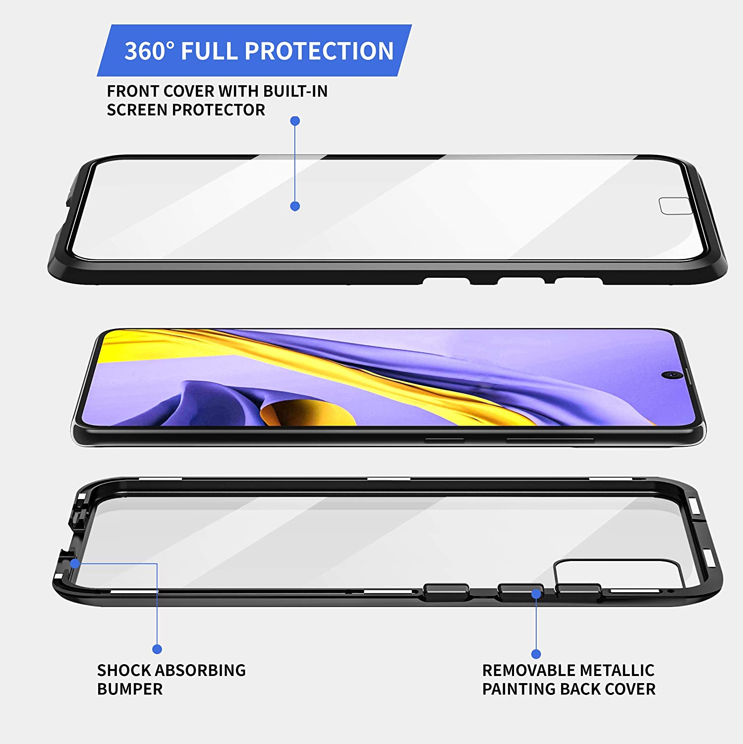 Tough Glass Magnetic Case for Samsung Galaxy A32 5G