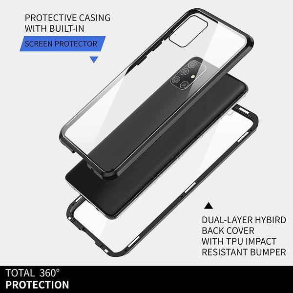 Tough Glass Magnetic Case for Samsung Galaxy A72