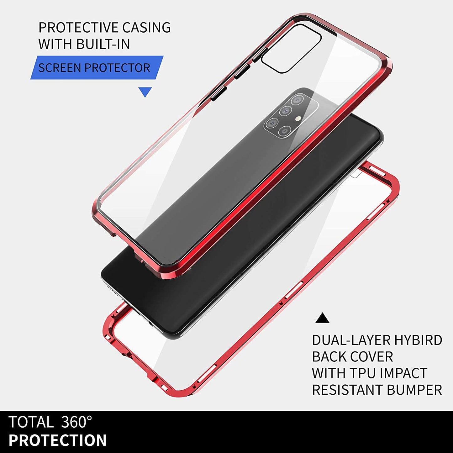 Tough Glass Magnetic Case for Samsung Galaxy A32 5G