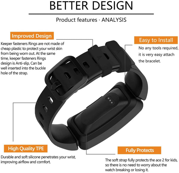 Rubber Strap for Fitbit Ace 2