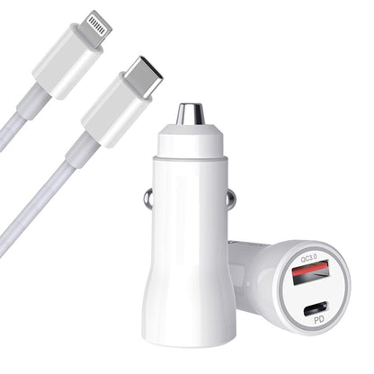 Fast Car Charger USB-C 20W with Lightning cable for iPhone