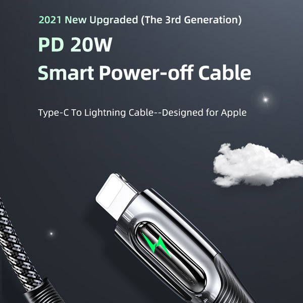 USAMS Smart Power-off 20W USB Type-C to Lightning cable