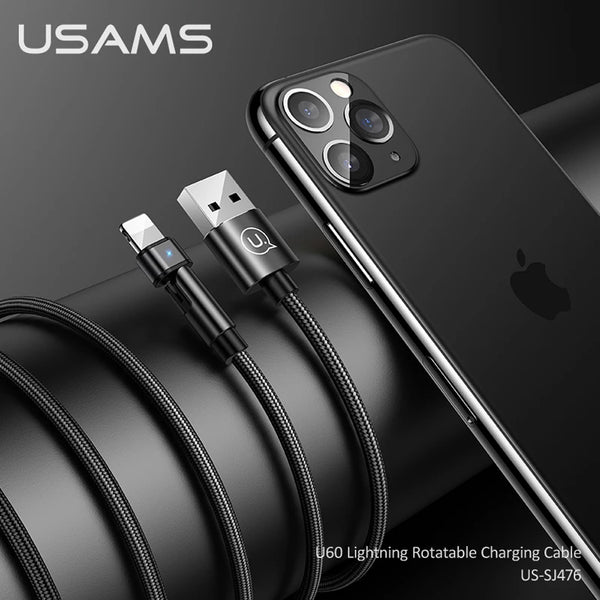 USAMS Rotatable Lightning Charging cable