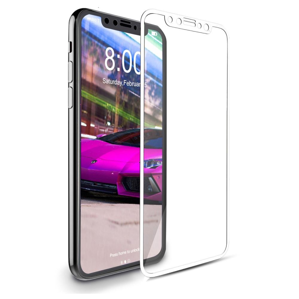 iPhone X/XS Curved Glass Screen Protector - White