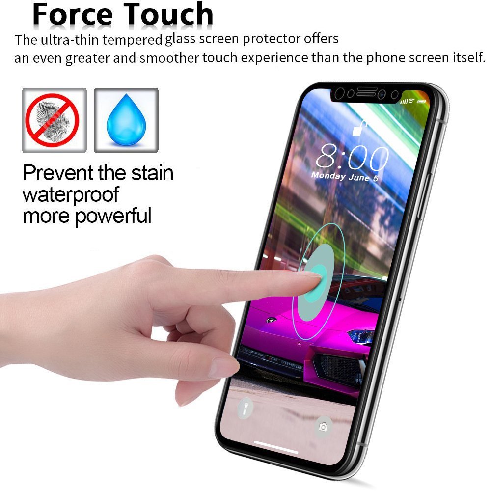 iPhone X/XS Curved Glass Screen Protector - White