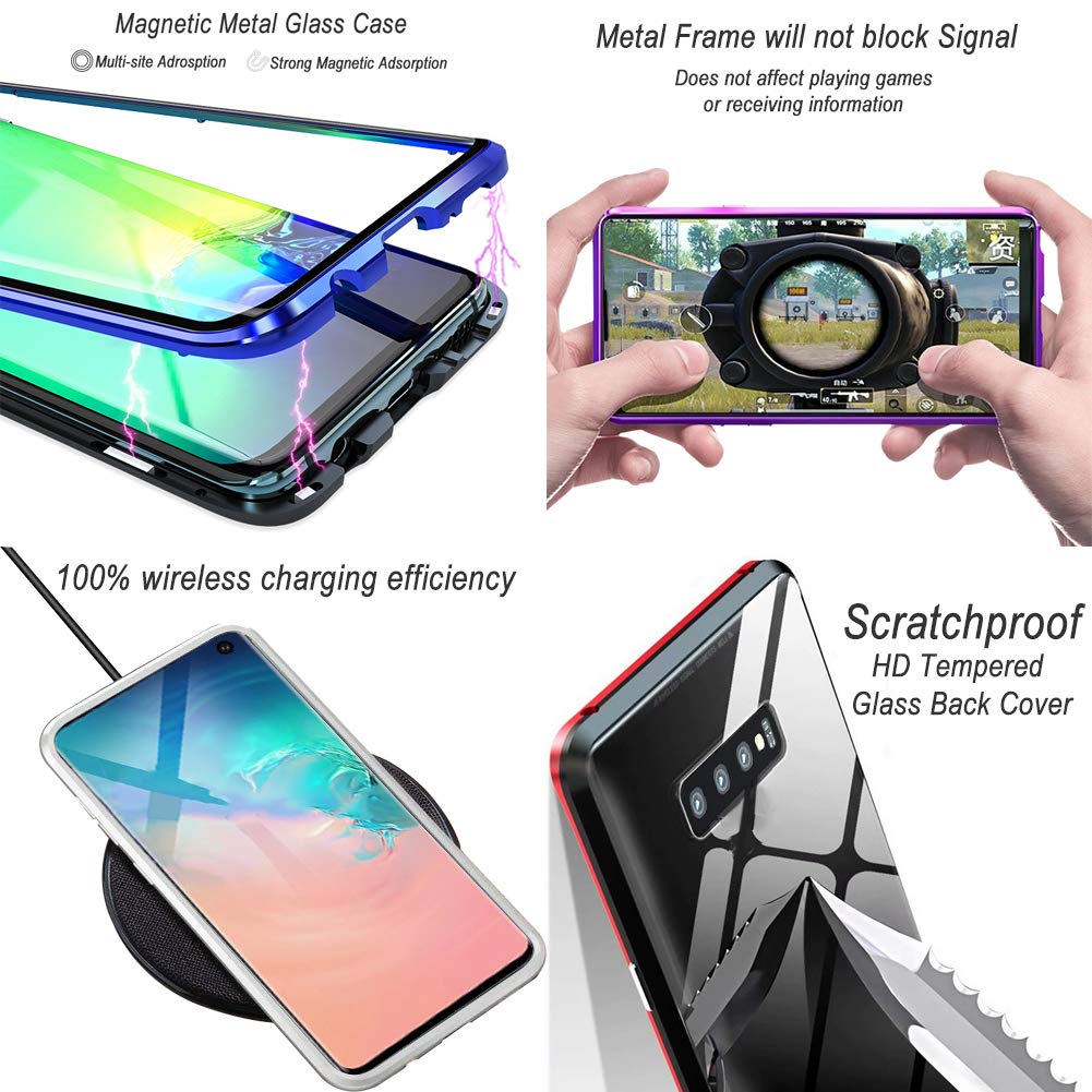 Metal Magnetic Glass Case for Samsung Galaxy S10