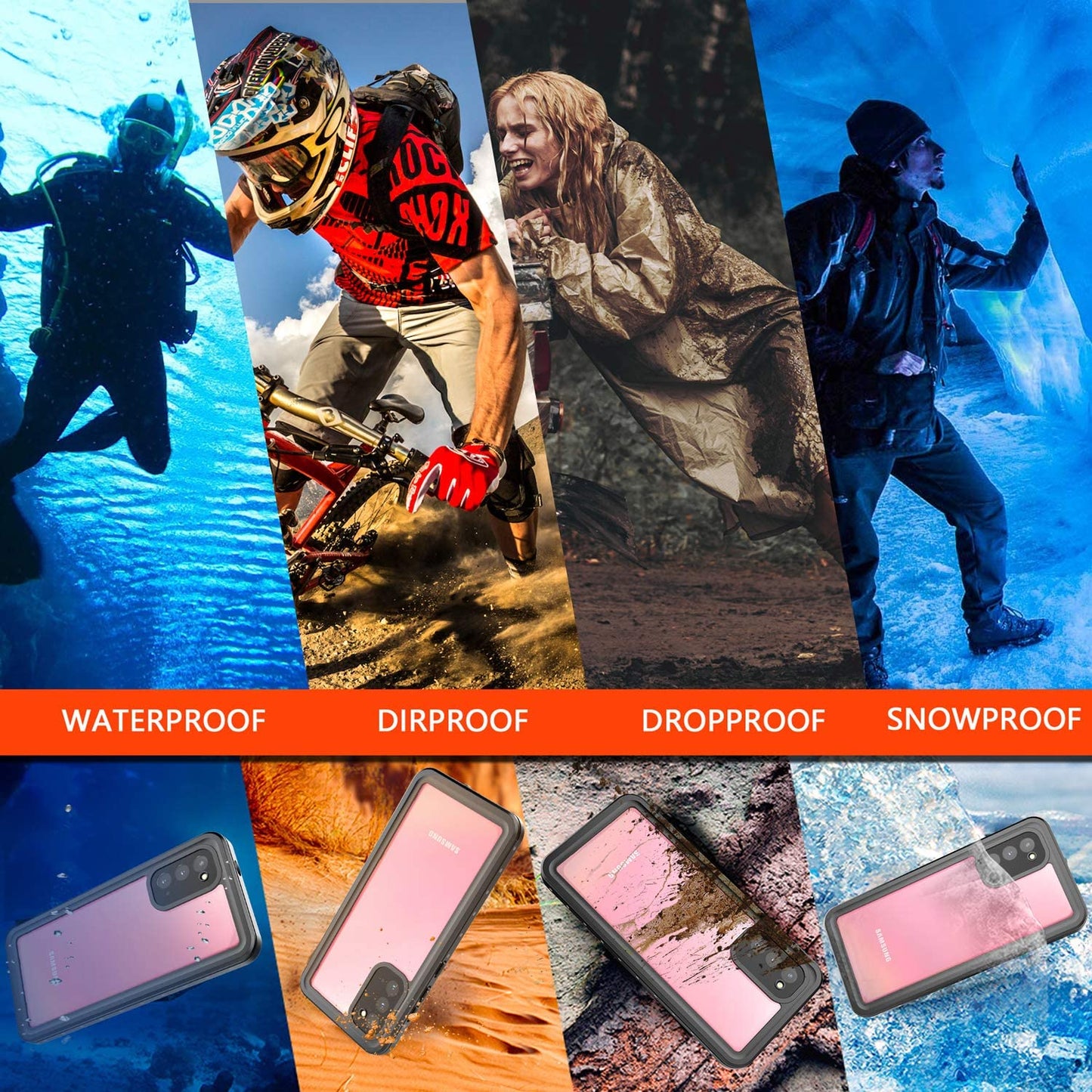 Redpepper Waterproof Case for Samsung Galaxy S20 Plus